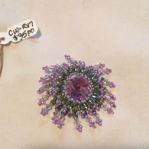 Pendant Swarovski and Japanese beads